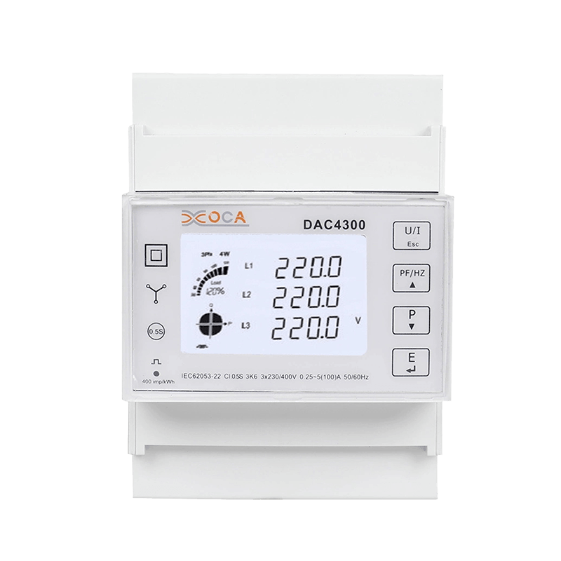 Dac4300 Trójfazowy wyświetlacz LCD na szynę DIN z licznikiem energii transformatorowej