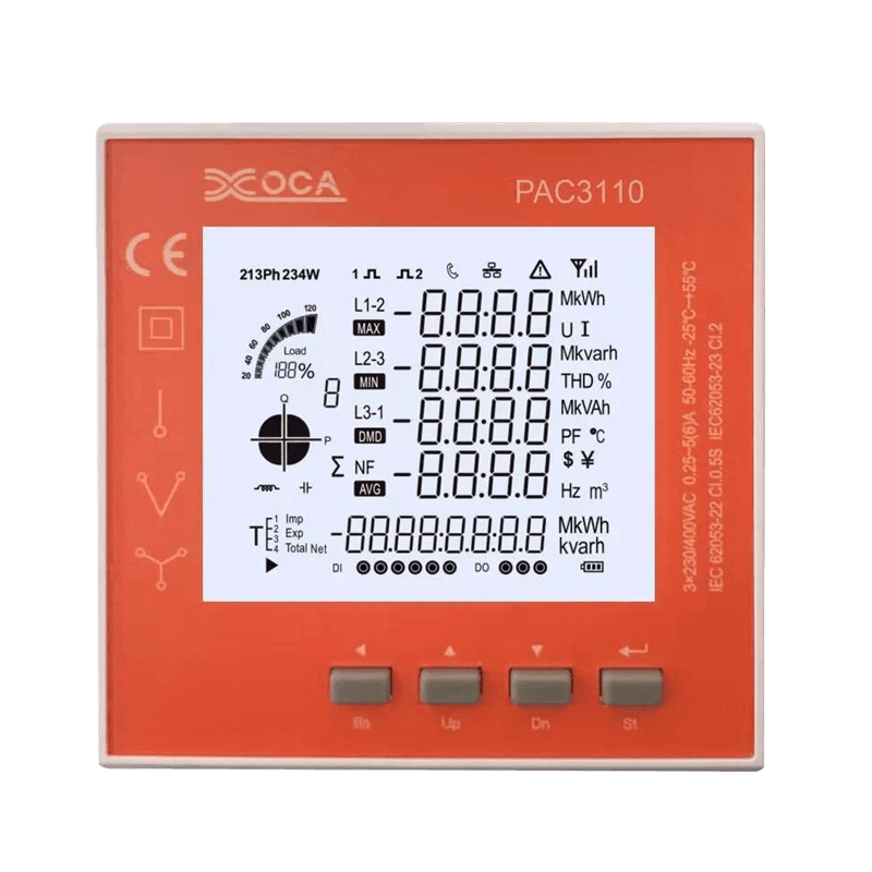 PAC3100 Inteligentny cyfrowy elektroniczny miernik mocy LCD WiFi