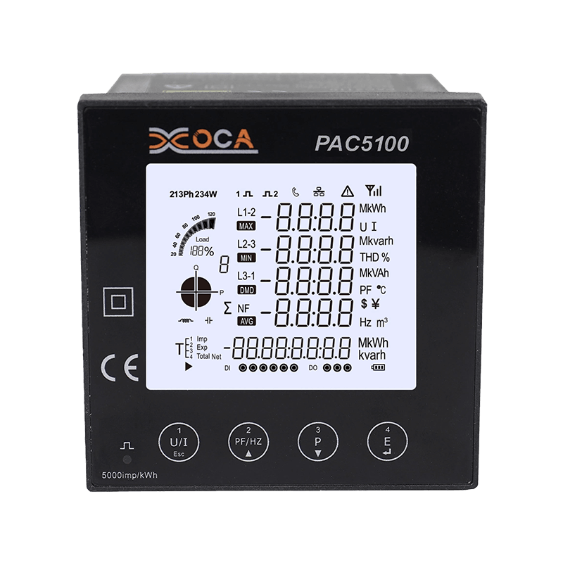 PAC5100 Jednofazowy, wielofunkcyjny inteligentny miernik panelowy WiFi