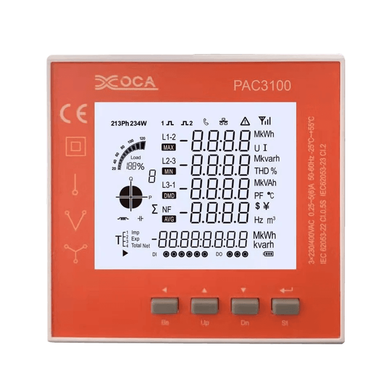 PAC3100 Inteligentny cyfrowy elektroniczny miernik mocy LCD WiFi